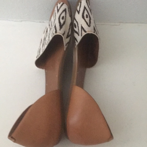 MADEWELL Brown / off whiteD'orsay Flats 9 Calf Hair Leather Open Toe Shoes - Picture 11 of 17